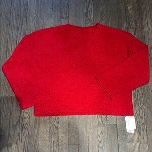 Commense Bold Red V-Neck Sweater